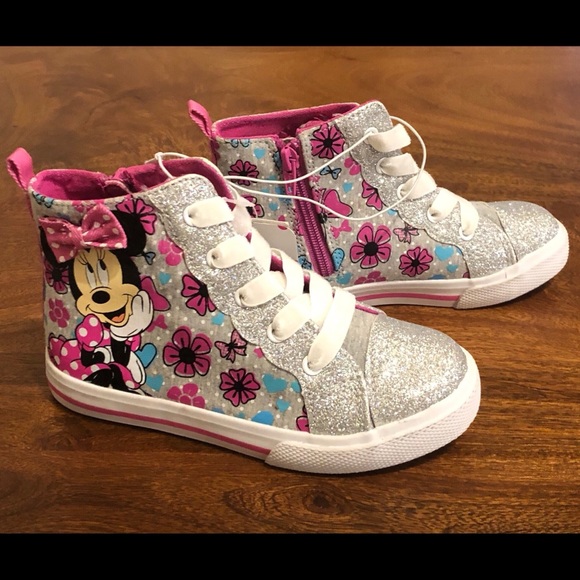 Disney Minnie Mouse High Hi Tops Sneakers Select a Size Baby//Toddler Shoes NEW!